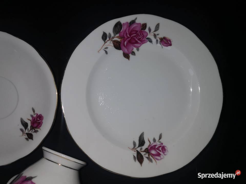 Filiżanka z talerzykiem deserowym róża Made in Gdańsk