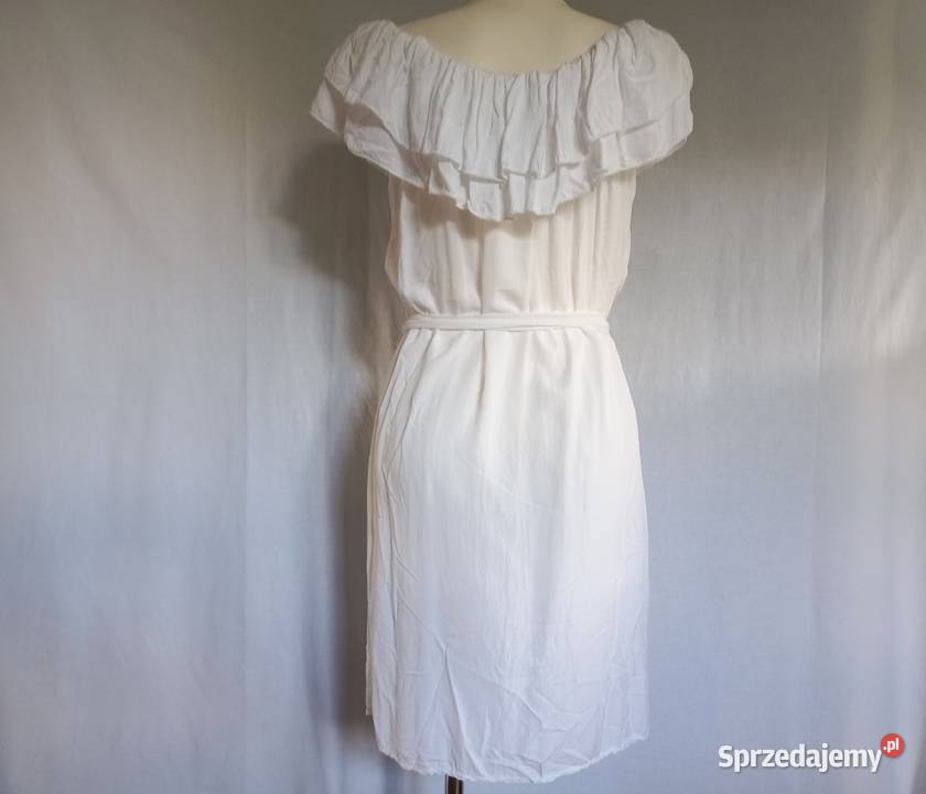 Sukienka biała Hiszpanka MINI r ML wiskoza NOWA Białystok sprzedam