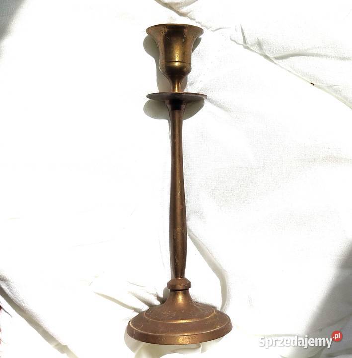 Stary duży świecznik mosiężny Gdańsk