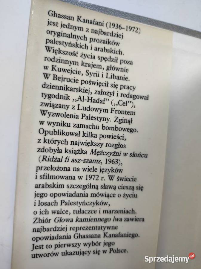 Głowa kamiennego lwa Ghassan Kanafani świętokrzyskie Kielce