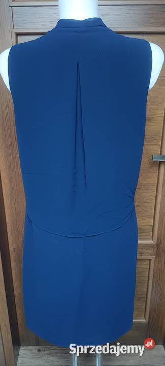 Elegancka granatowa sukienka bez rękawów Taranko Zbylitowska Góra