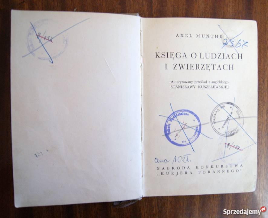 Axel Munthe Księga o ludziach i zwierzętach Proza i poezja Parczew