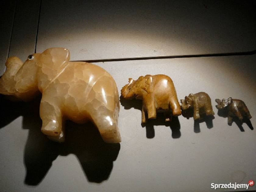 słonie z kamienia onyksu 4 Dekoracje i ozdoby