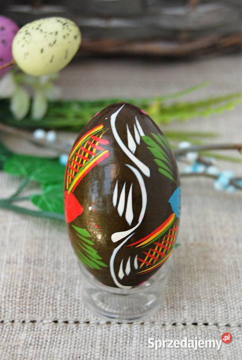 Stara pisanka drewniana malowana Ukraina 62 Lublin