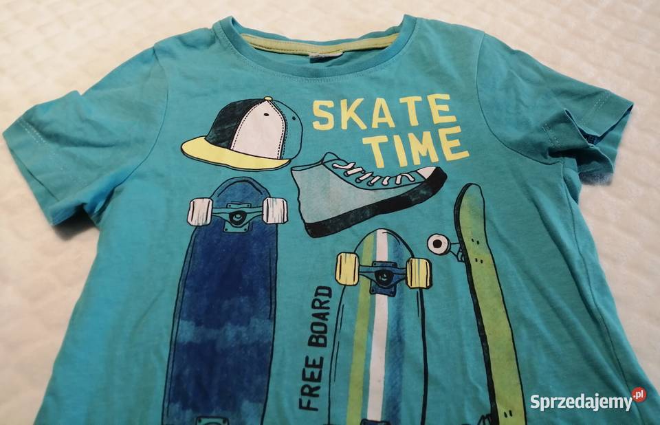 Koszulka krótki rękaw niebieska skate time 98 Bluzki, koszulki i kaftaniki Czeladź sprzedam