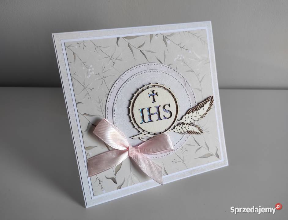 Kartka ręcznie robiona Pierwsza Komunia Święta Łódź