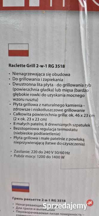 Grill Raclette Clatronic RG 3518 2w1 Gorący