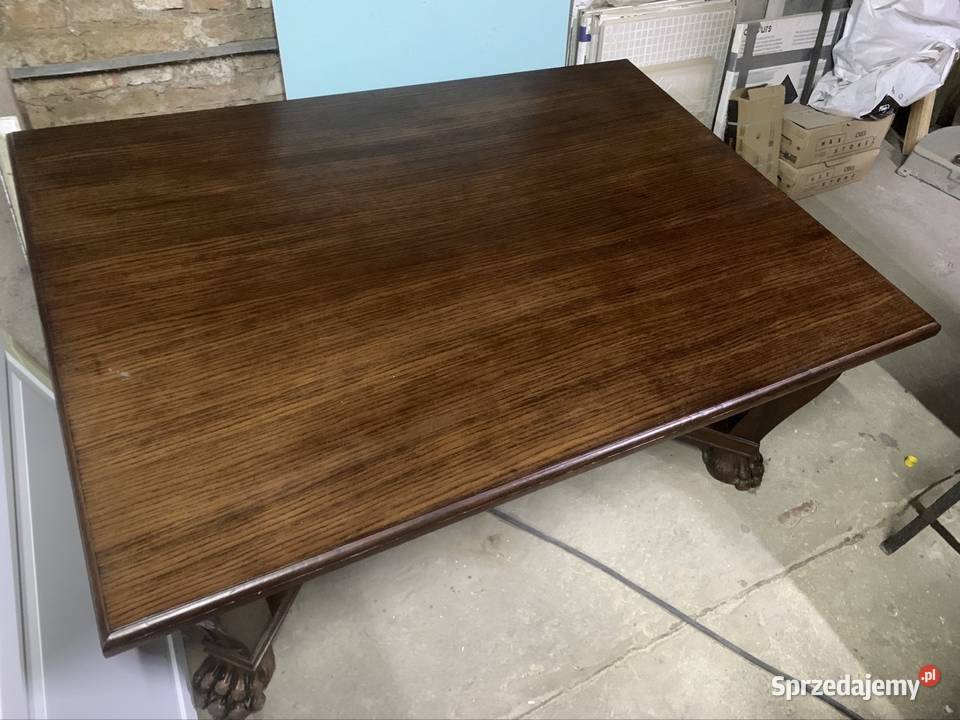 Stół drewniany z lwimi nogami 160x115 Stoły Warszawa