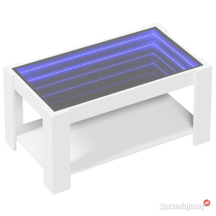 Stolik kawowy z LED biały 93x53x45 materiał mazowieckie Warszawa sprzedam