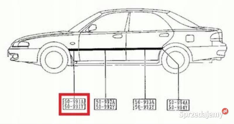 LISTWA BŁOTNIKA PRAWY PRZÓD MAZDA 626 9112