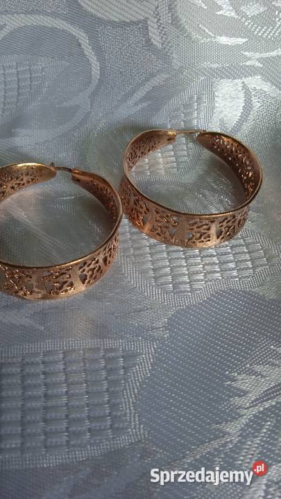 POZŁACANE OKAZAŁE KOLCZYKI AŻUROWE Piła