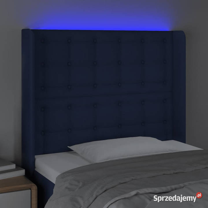 Zagłówek do łóżka z LED niebieski 83x16x118128 Warszawa
