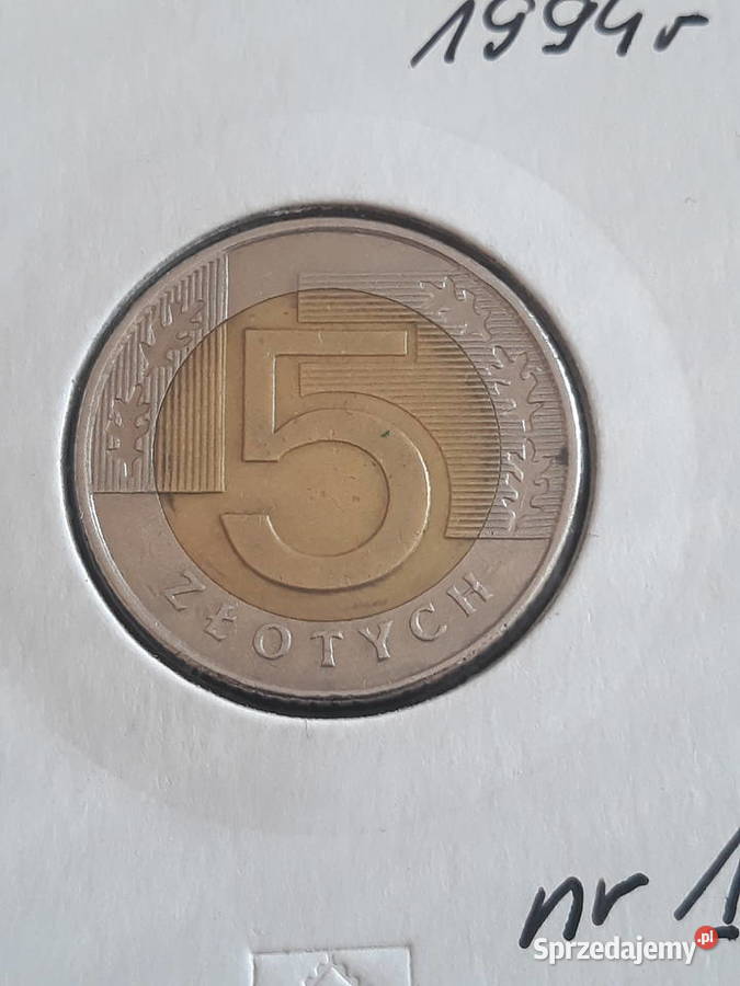 5 Złotych 1994 r 1 rzadkość Konin sprzedam