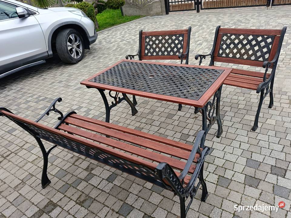 Zestaw ogrodowy tarasowy z żeliwa Lipno