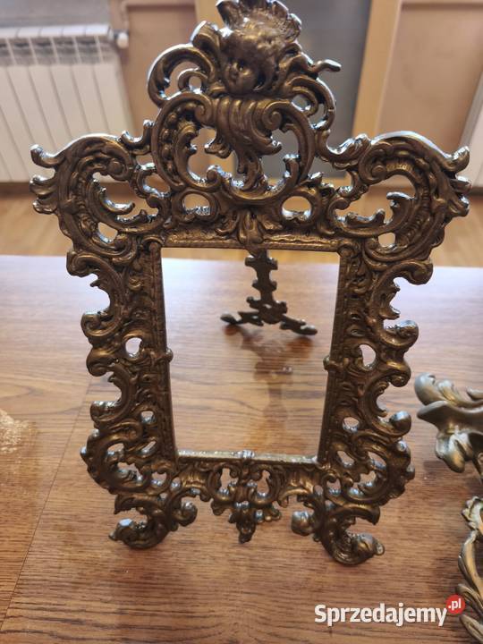 Zestaw z mosiądzu lustro duże i małe ramka na Kielce