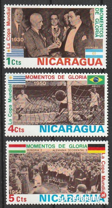 NIKARAGUA MŚ CZYSTE Filatelistyka Łódź sprzedam