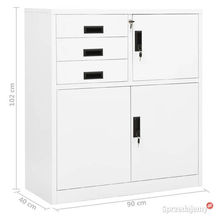 Szafka biurowa biała 90x40x102 stalowa WM336405 mazowieckie Warszawa