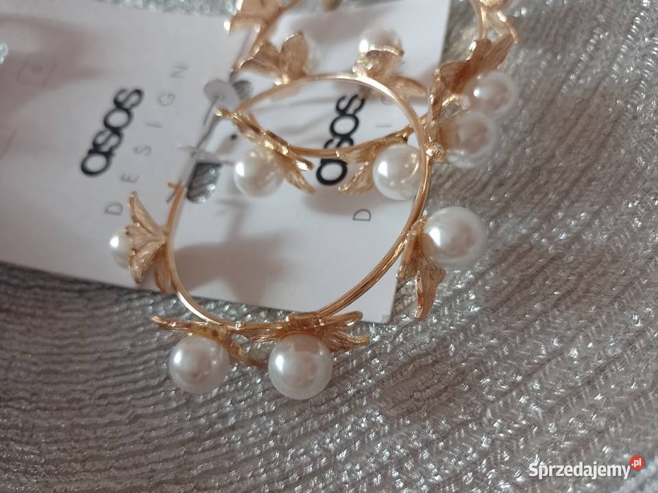 ASOS Bogato zdobione perłami Kolczyki koła z małopolskie sprzedam