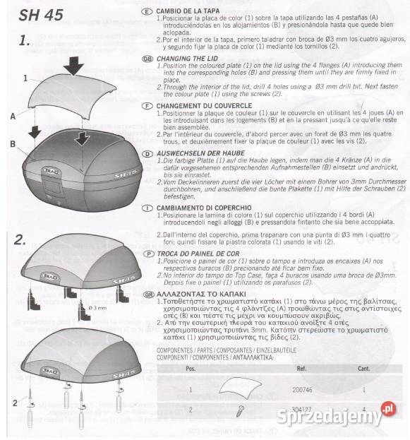 HONDA FORZA 125 201520 STELAŻ KUFER 45L SREBRNY Mrągowo