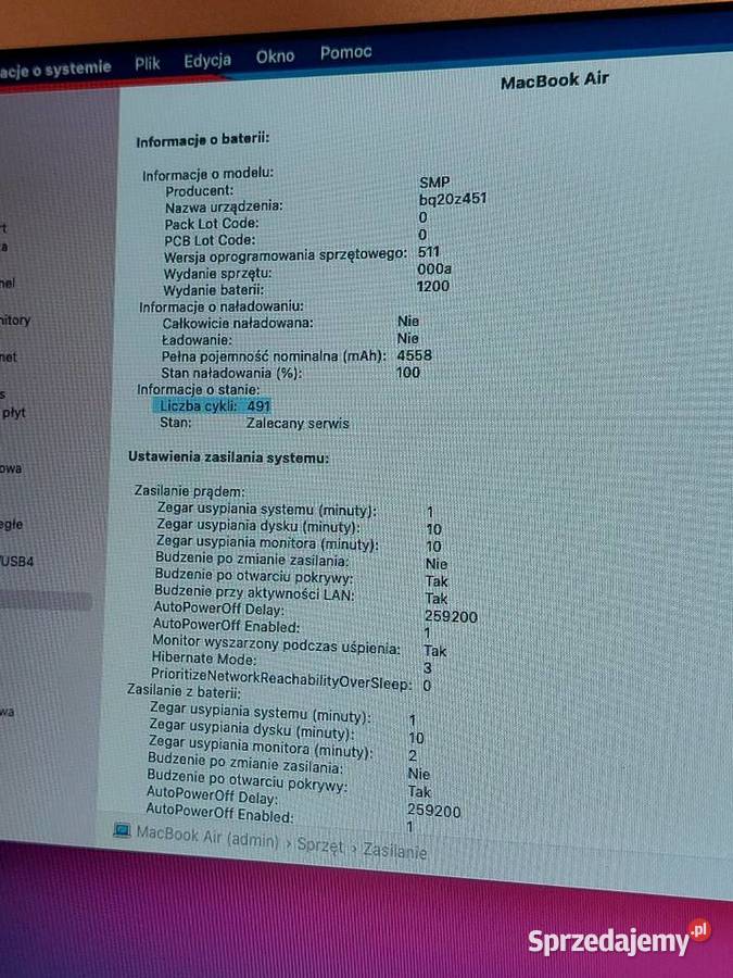 MacBook Air 13 2013 RAM 4 SSD 256GB Apple Warszawa
