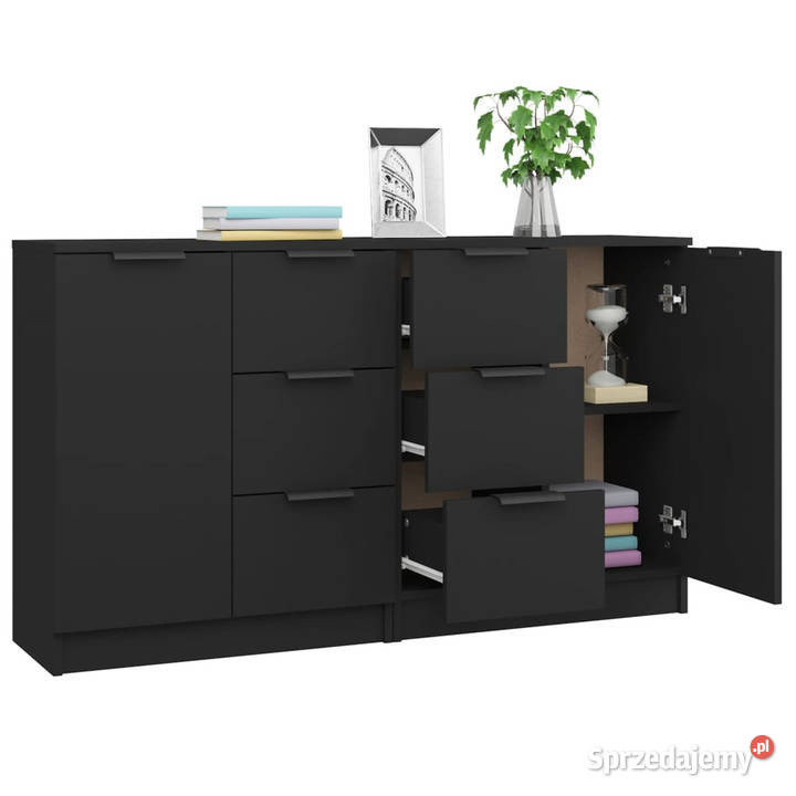 Komody 2 czarne 60x30x70 materiał drewnopochodny Warszawa