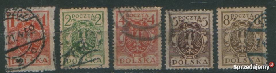 Zn PMW Fi 114 5 7 9 kas 1920 Filatelistyka śląskie Gliwice