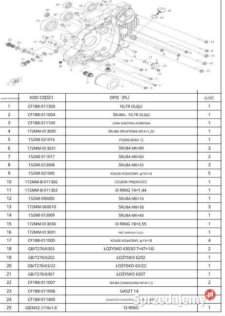 CF Moto CF500 katalog części