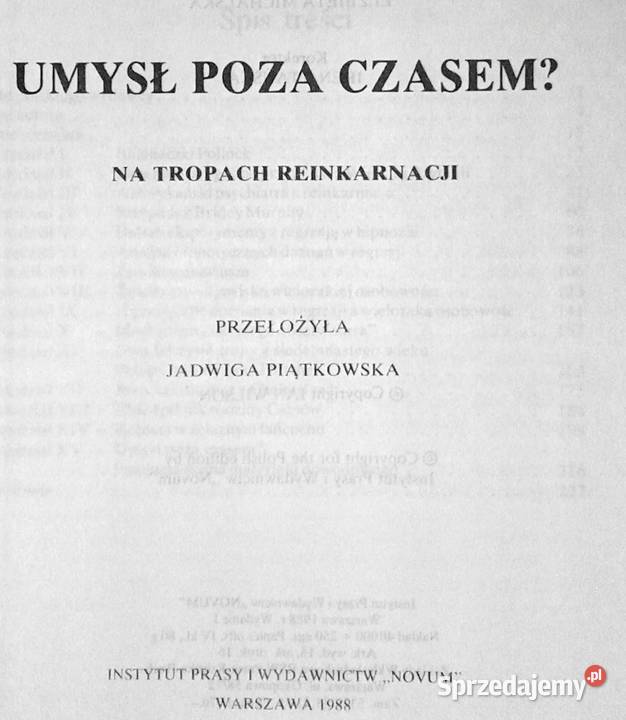 Umysł poza czasem Na tropach reinkarnacji Ian Chełm sprzedam