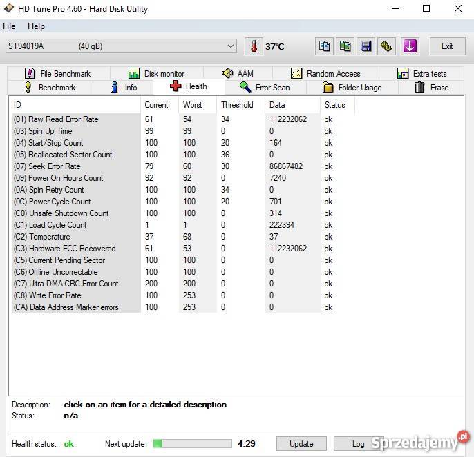 Dysk twardy 40GB ATA IDE 25 Seagate Cache 2 warmińsko-mazurskie Olsztyn