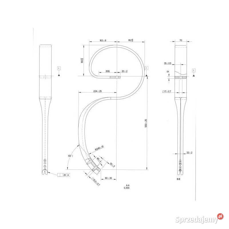 Ząb sprężysty 70x12mm oryginał Bianchi 310901 Rolnictwo małopolskie Kamionna