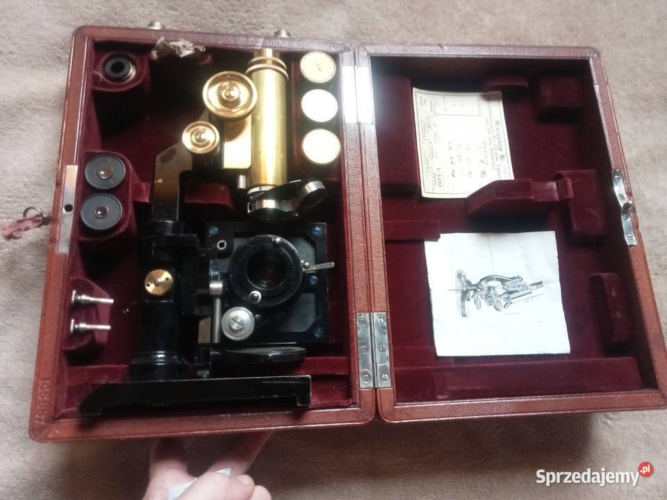 Mikroskop Leitz Wetzlar etui stara Leica 1913r Grójec