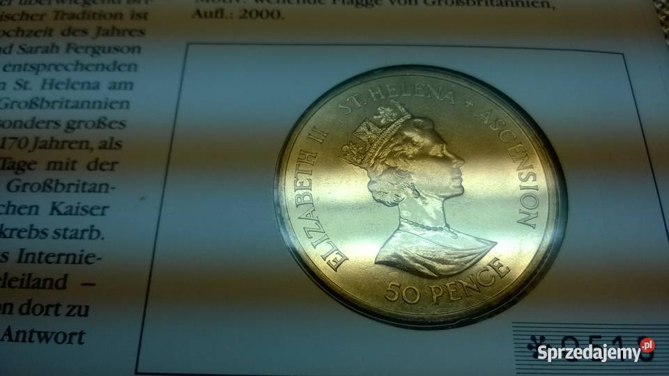 KOPERTA NUMIZMATYCZNA ŚWIĘTA HELENA 50 PENCE Numizmatyka Warszawa