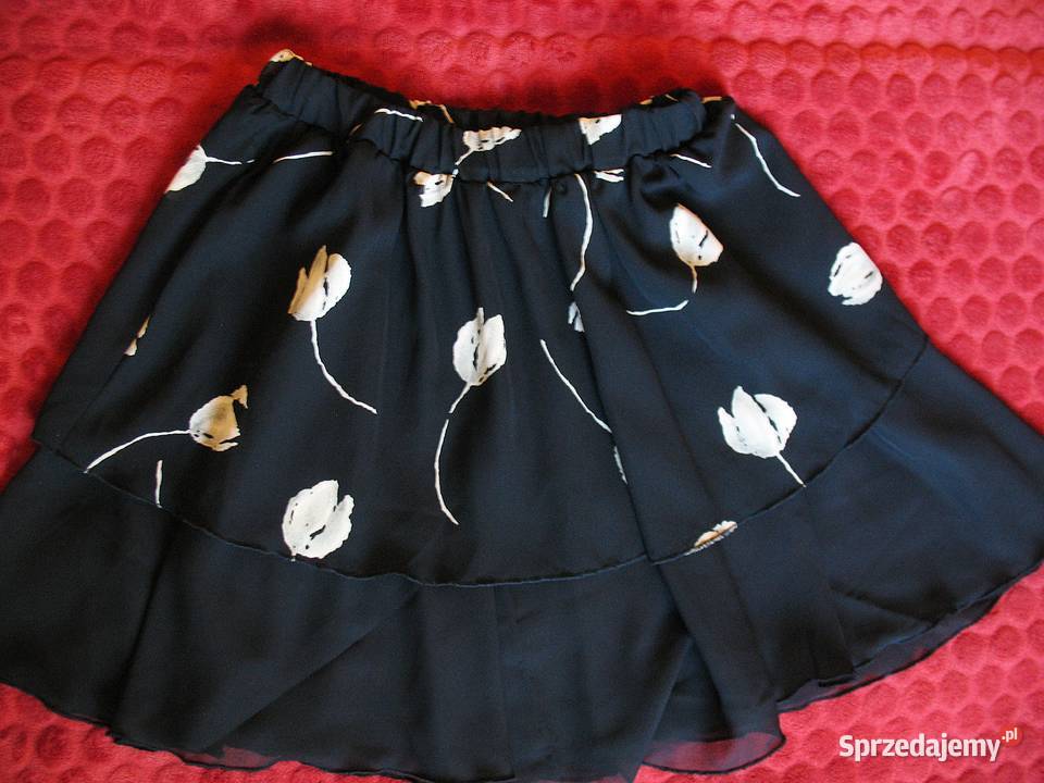 Spódnica mini szyfon uniwersalna pas 6690 brązowy/beżowy Siedlce