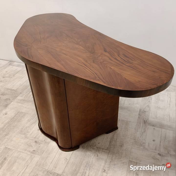 Biurko bumerang art deco design orzech lata 50te Radomsko
