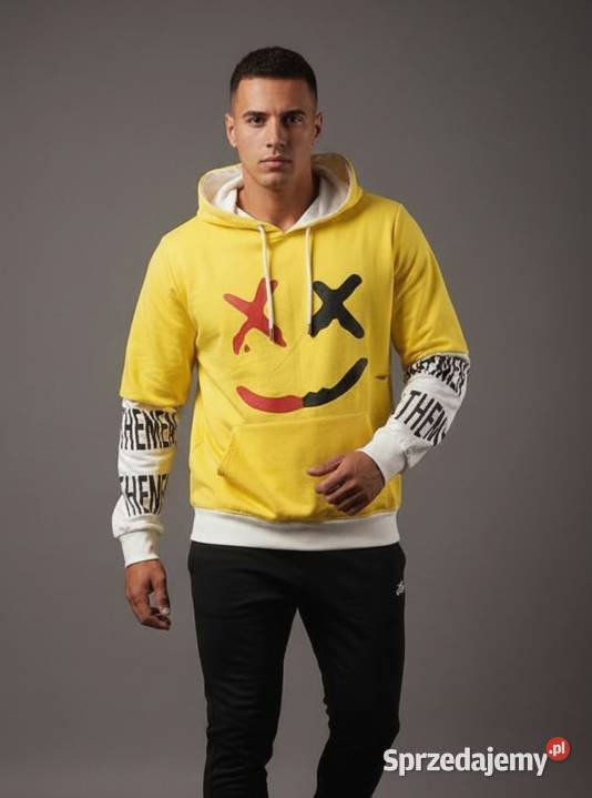Bluza z kapturem żółtobiała L dolnośląskie Oława