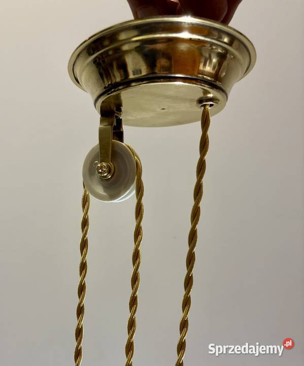 Orginalna stara lampa wisząca z przeciwwagą i Chudów