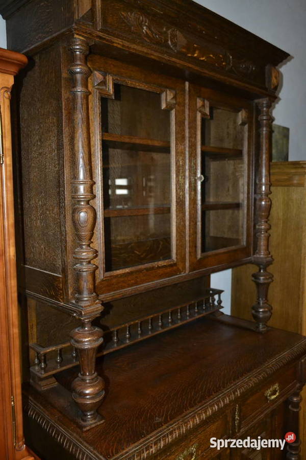kredens neorenesansowy 1900 dąb Antyki, Sztuka, Kolekcje Będzin