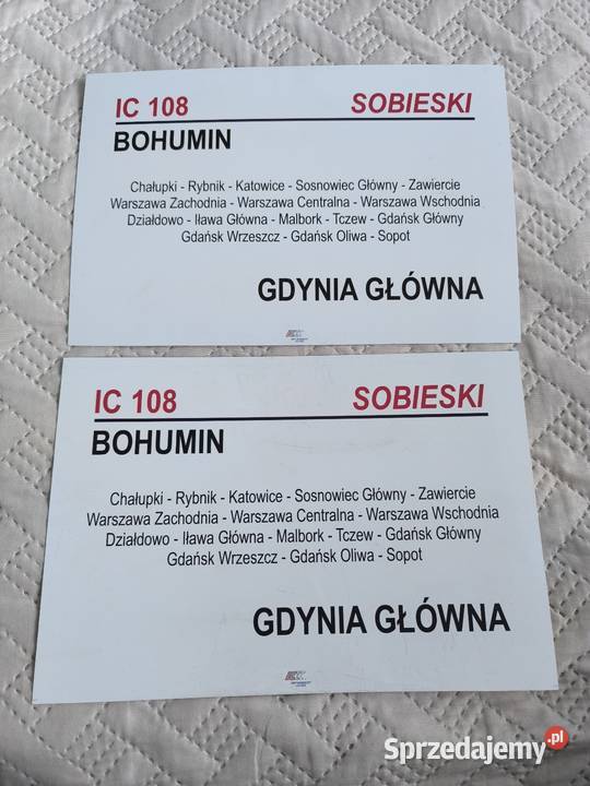 Tablica relacyjna kolekcjonerska IC Sobieski Biała Podlaska sprzedam