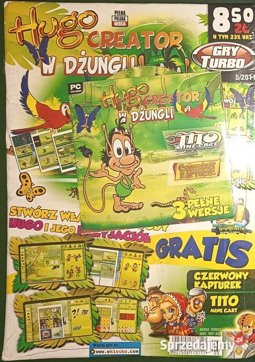 Hugo Creator w dżungli Gry Turbo 52011 Komputerowe PC sprzedam