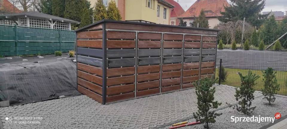 Brązowy Garaż Blaszany Schowek Garaże Blaszane