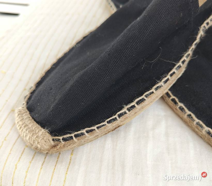Czarne espadryle męskie 45 płócienne letnie buty Szczecin