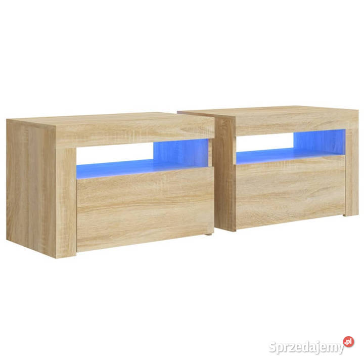 Szafki nocne z LED 2 dąb sonoma 60x35x40 Warszawa