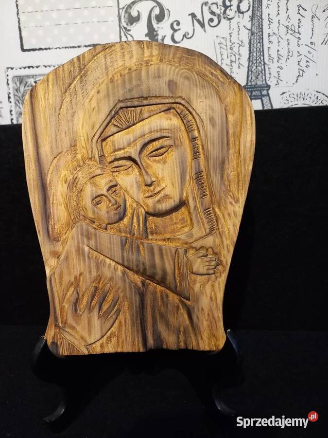 Płaskorzeźba Matki Boskiej z dzieciątkiem Wyposażenie wnętrz Lipno sprzedam
