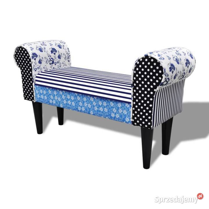 vidaXL Patchworkowa ławka niebiesko Warszawa