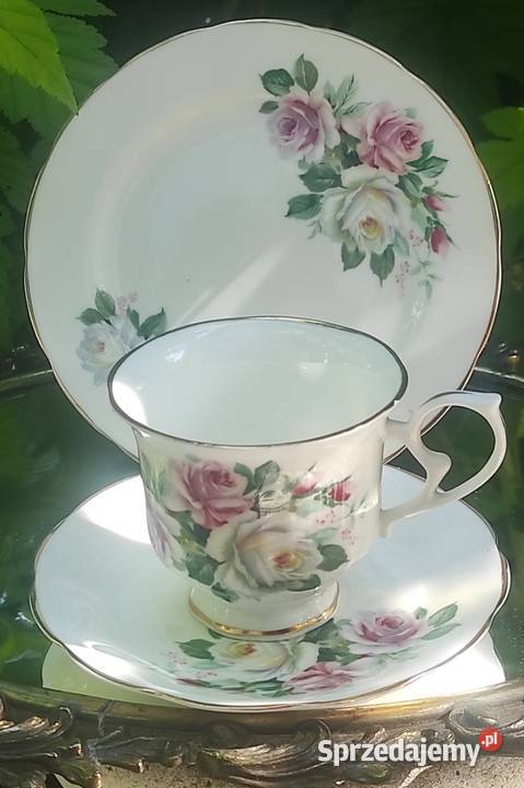 TrioSTAFFORDSHIRE angielska porcelana kostnaTrio łódzkie Pabianice