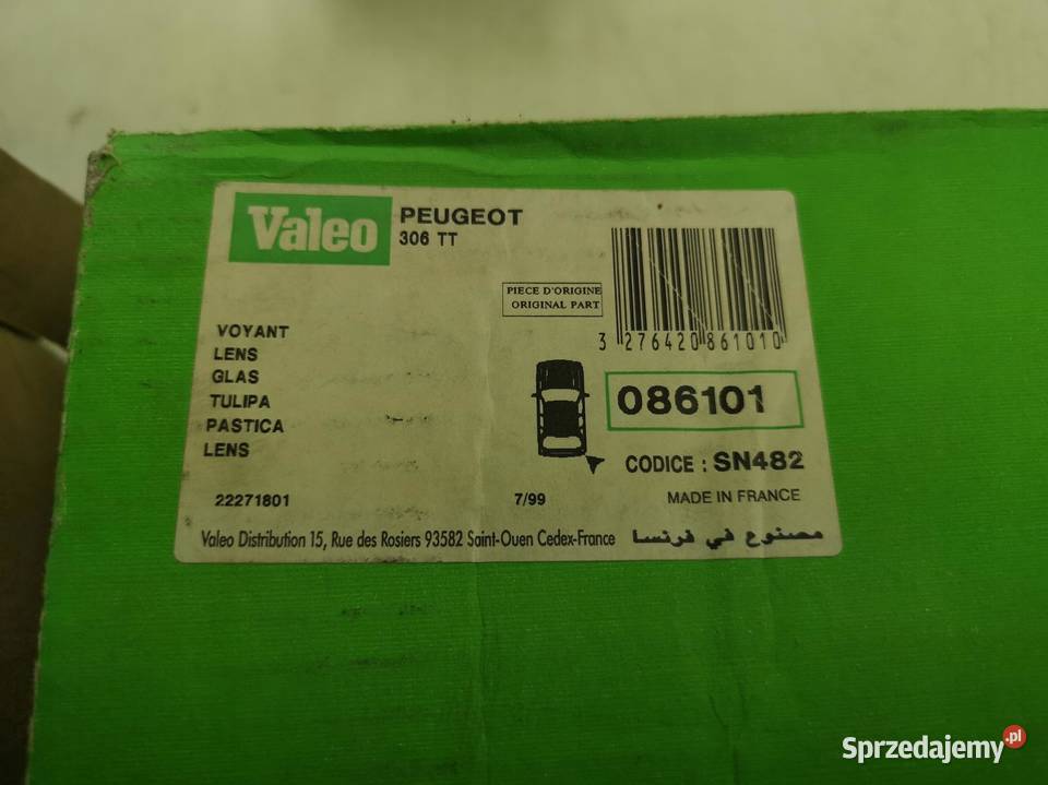 LAMPA PRAWY TYŁ PEUGEOT 306 19932002 VALEO