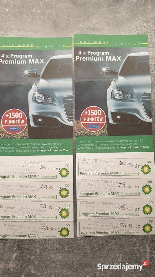 Karnet kupon na myjnie na stacje BP Premium Częstochowa