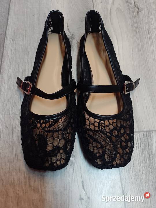 40 Czarne koronkowe baleriny wieczorowe z inna Balerinki Kraków