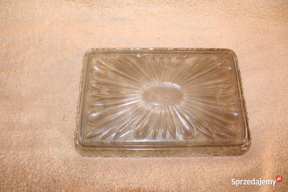 Półmisek Prostokątny Kryształ Szkło PRL Unikat Porcelana i szkło