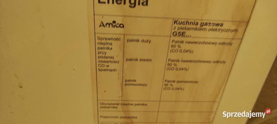 Kuchenka gazowa z piekarnikiem Amica K50204 Sędziszów Małopolski